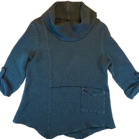 Focus Clothing - Feather Waffle Mock Neck Merrow Tunic FINAL SALE ITEM
